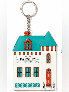 2/$25 Lenox Spice Village Inspired Parsley House Keychain with Key Ring